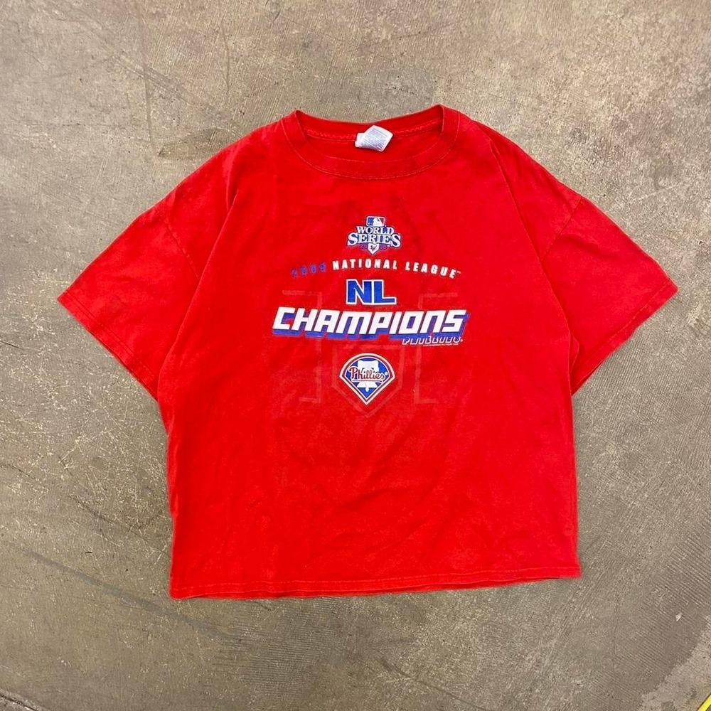 Vintage Philadelphia Phillies MLB 2008 NL Champions Baseball Shirt XL